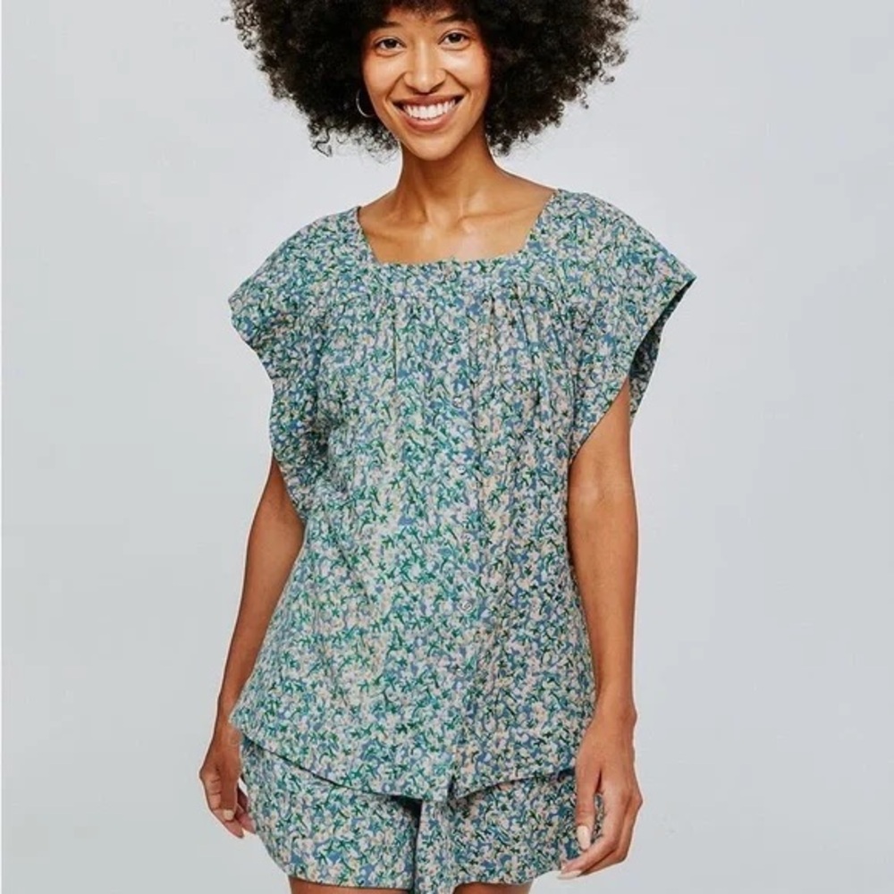 Mirth Pueblo top in Blueberry XS